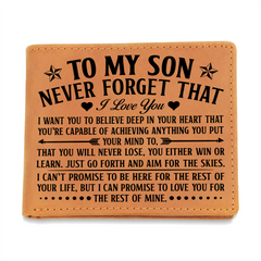 To My Son – Premium Black Leather Wallet | Heartfelt Gift for Son