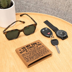To My Son – Premium Black Leather Wallet | Heartfelt Gift for Son